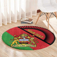 Personalised Malawi Round Carpet Coat Of Arms - Flag Style - Wonder Print Shop