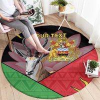 Personalised Malawi Thomsons Gazelle Round Carpet Lotus - African Pattern - Wonder Print Shop