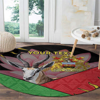 Personalised Malawi Thomsons Gazelle Round Carpet Lotus - African Pattern - Wonder Print Shop
