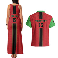 Custom Malawi Football Couples Matching Tank Maxi Dress and Hawaiian Shirt Go Flames