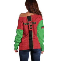Custom Malawi Football Off Shoulder Sweater Go Flames - Wonder Print Shop