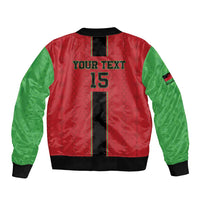 Custom Malawi Football Sleeve Zip Bomber Jacket Go Flames - Wonder Print Shop