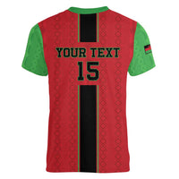 Custom Malawi Football Women V-Neck T-Shirt Go Flames - Wonder Print Shop