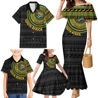 Personalised South Africa Family Matching Mermaid Dress and Hawaiian Shirt African Tribal Pattern