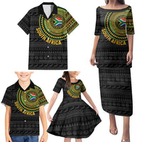 Personalised South Africa Family Matching Puletasi and Hawaiian Shirt African Tribal Pattern