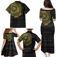 Personalised South Africa Family Matching Puletasi and Hawaiian Shirt African Tribal Pattern