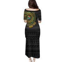 Personalised South Africa Family Matching Puletasi and Hawaiian Shirt African Tribal Pattern