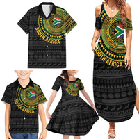 Personalised South Africa Family Matching Summer Maxi Dress and Hawaiian Shirt African Tribal Pattern