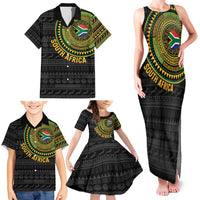 Personalised South Africa Family Matching Tank Maxi Dress and Hawaiian Shirt African Tribal Pattern