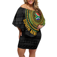 Personalised South Africa Off Shoulder Short Dress African Tribal Pattern