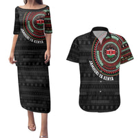 Personalised Kenya Couples Matching Puletasi and Hawaiian Shirt African Tribal Pattern