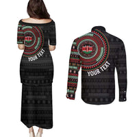 Personalised Kenya Couples Matching Puletasi and Long Sleeve Button Shirt African Tribal Pattern