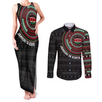 Personalised Kenya Couples Matching Tank Maxi Dress and Long Sleeve Button Shirt African Tribal Pattern