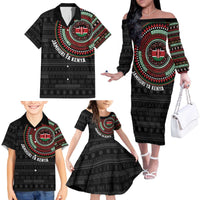 Personalised Kenya Family Matching Off The Shoulder Long Sleeve Dress and Hawaiian Shirt African Tribal Pattern