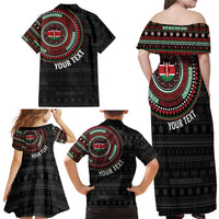 Personalised Kenya Family Matching Off Shoulder Maxi Dress and Hawaiian Shirt African Tribal Pattern