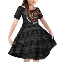 Personalised Kenya Family Matching Off Shoulder Short Dress and Hawaiian Shirt African Tribal Pattern