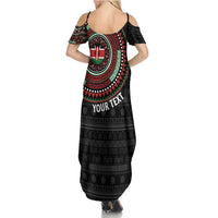 Personalised Kenya Family Matching Summer Maxi Dress and Hawaiian Shirt African Tribal Pattern