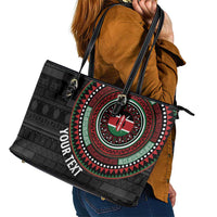 Personalised Kenya Leather Tote Bag African Tribal Pattern