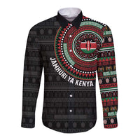 Personalised Kenya Long Sleeve Button Shirt African Tribal Pattern