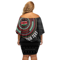Personalised Kenya Off Shoulder Short Dress African Tribal Pattern