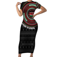Personalised Kenya Short Sleeve Bodycon Dress African Tribal Pattern
