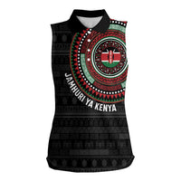 Personalised Kenya Women Sleeveless Polo Shirt African Tribal Pattern