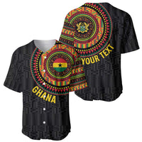 Personalised Ghana Baseball Jersey African Tribal Mix Kente Patterns