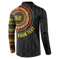 Personalised Ghana Button Sweatshirt African Tribal Mix Kente Patterns