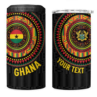 Personalised Ghana 4 in 1 Can Cooler Tumbler African Tribal Mix Kente Patterns
