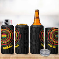 Personalised Ghana 4 in 1 Can Cooler Tumbler African Tribal Mix Kente Patterns