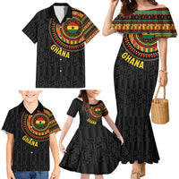 Personalised Ghana Family Matching Mermaid Dress and Hawaiian Shirt African Tribal Mix Kente Patterns
