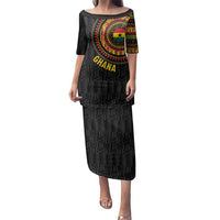 Personalised Ghana Family Matching Puletasi and Hawaiian Shirt African Tribal Mix Kente Patterns