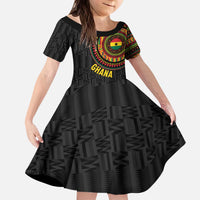 Personalised Ghana Kid Short Sleeve Dress African Tribal Mix Kente Patterns