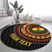 Personalised Ghana Round Carpet African Tribal Mix Kente Patterns