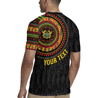 Personalised Ghana Rugby Jersey African Tribal Mix Kente Patterns