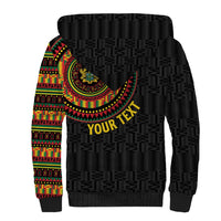 Personalised Ghana Sherpa Hoodie African Tribal Mix Kente Patterns