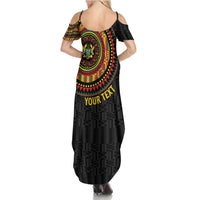Personalised Ghana Summer Maxi Dress African Tribal Mix Kente Patterns