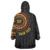 Personalised Ghana Wearable Blanket Hoodie African Tribal Mix Kente Patterns