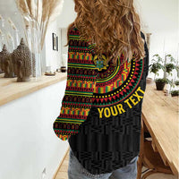 Personalised Ghana Women Casual Shirt African Tribal Mix Kente Patterns