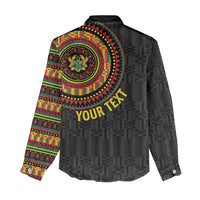 Personalised Ghana Women Casual Shirt African Tribal Mix Kente Patterns