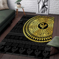 Sankofa Bird Area Rug Adinkra Symbols - Gold Version