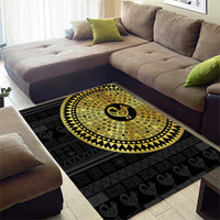 Sankofa Bird Area Rug Adinkra Symbols - Gold Version