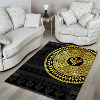 Sankofa Bird Area Rug Adinkra Symbols - Gold Version