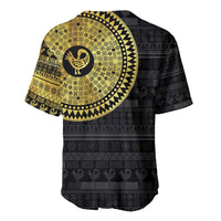 Sankofa Bird Baseball Jersey Adinkra Symbols - Gold Version