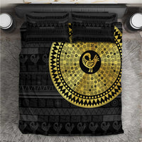 Sankofa Bird Bedding Set Adinkra Symbols - Gold Version