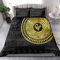 Sankofa Bird Bedding Set Adinkra Symbols - Gold Version
