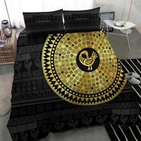Sankofa Bird Bedding Set Adinkra Symbols - Gold Version