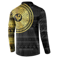 Sankofa Bird Button Sweatshirt Adinkra Symbols - Gold Version