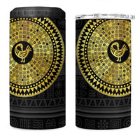 Sankofa Bird 4 in 1 Can Cooler Tumbler Adinkra Symbols - Gold Version