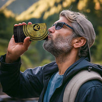 Sankofa Bird 4 in 1 Can Cooler Tumbler Adinkra Symbols - Gold Version